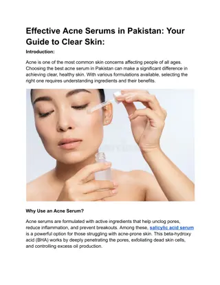 Effective Acne Serums in Pakistan Your Guide to Clear Skin