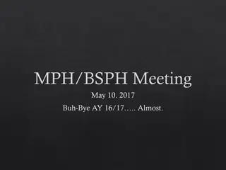 MPH/BSPH Meeting Update: Workforce Development and Curricular Transition