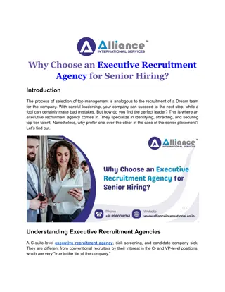 Why Choose an Executive Recruitment Agency for Senior Hiring