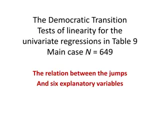 Democratic Transition Tests for Linearity in Univariate Regressions