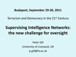Supervising Intelligence Networks:  the new challenge for oversight