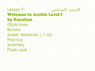 Arabic Numerals Review and Introduction to Pronouns