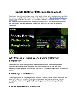 Sports Betting Platform in Bangladesh