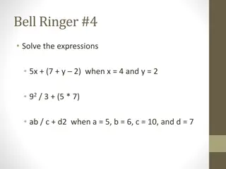 Solving Expressions with Given Values