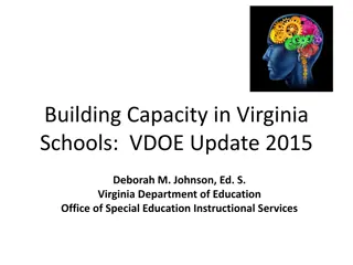 Building Capacity in Virginia  Schools:  VDOE Update 2015