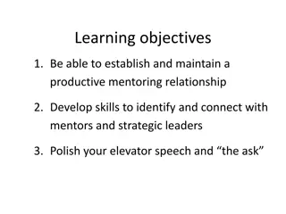 Establishing Productive Mentoring Relationships