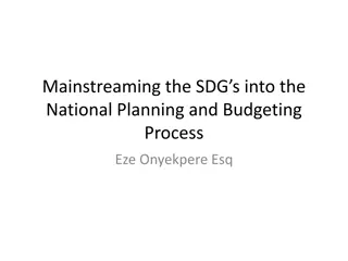 Mainstreaming SDGs into National Planning and Budgeting