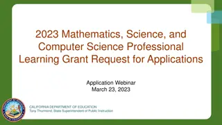 2023 Mathematics, Science, and  Computer Science Professional  Learning Grant Request for Applications