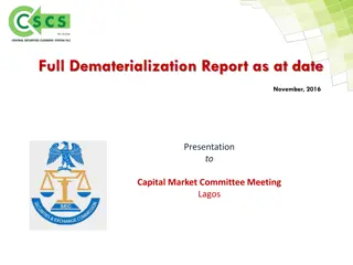 Full Dematerialization Report as at date