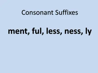 Consonant Suffixes ment, ful, less, ness, ly
