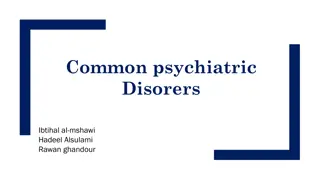Common Psychiatric Disorders in Ibtihal Al-Mshawi, Hadeel Alsulami, and Rawan Ghandour