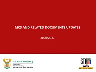 MCS AND RELATED DOCUMENTS UPDATES