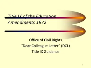 Title IX of the Education Amendments 1972 Overview