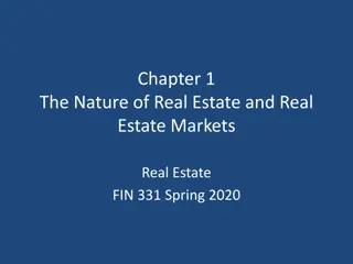 Nature of Real Estate Markets and Course Objectives