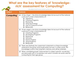 Key Features of Knowledge-Rich Assessment in Computing at Broadbent Fold Primary School