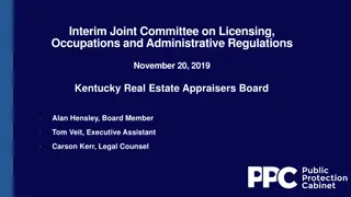 Legislative Proposal for Kentucky Real Estate Appraisers Board
