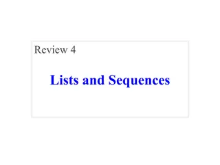 Overview of Lists, Sequences, Creation, Modification