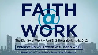 The Dignity of Work Part 2: Thessalonians