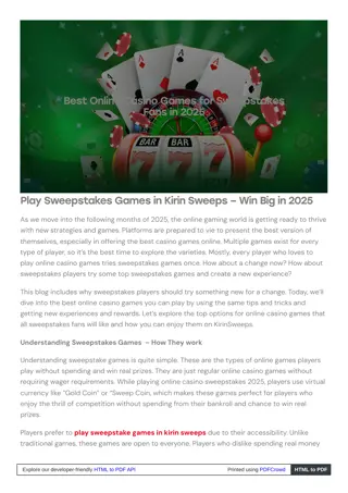 Best Online Casino Games for Sweepstakes Fans in 2025