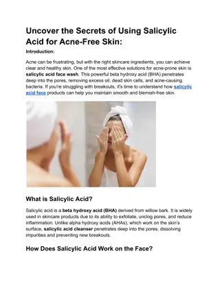 Uncover the Secrets of Using Salicylic Acid for Acne Free Skin