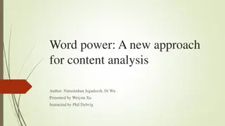 Word Power: Innovative Approach for Content Analysis