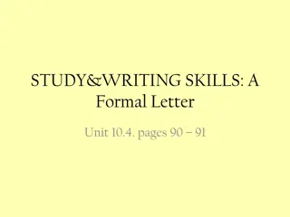 Formal Letter Writing Skills Unit 10.4 Pages 90-91
