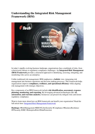 Understanding the Integrated Risk Management Framework