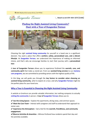 Finding the Right Assisted Living Community Start with a Tour of Sungarden Terrace