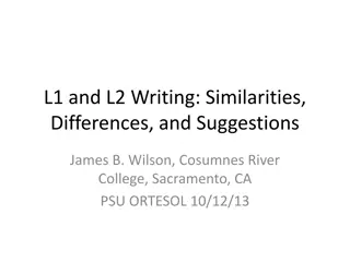 Writing Similarities and Differences in L1 and L2