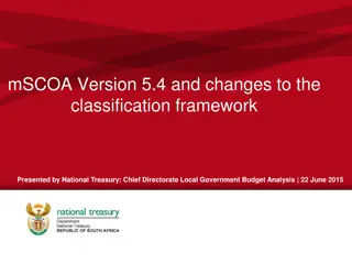 mSCOA Version 5.4 and Changes to Classification Framework