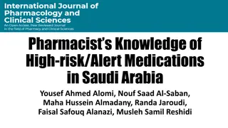 Pharmacists' Knowledge of High-risk Medications in Saudi Arabia