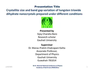 Crystallite Size & Band Gap of Tungsten Trioxide Dihydrate Nanocrystals