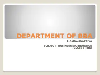 DEPARTMENT OF BBA