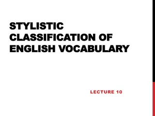 Stylistic Classification of English Vocabulary: Formal, Informal, and Literary Words
