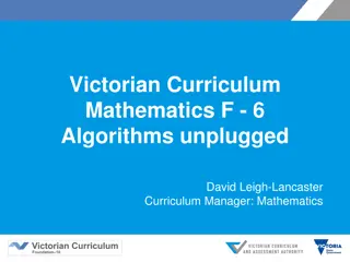 Victorian Curriculum Mathematics F-6 Algorithms Unplugged