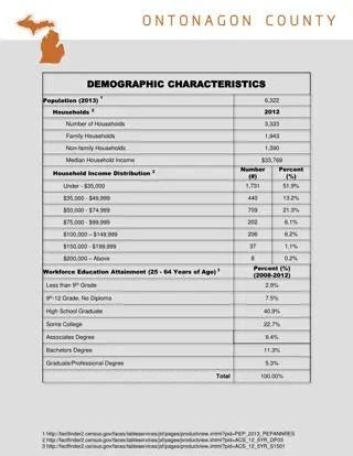 Demographic and Government Overview of Ontonagon