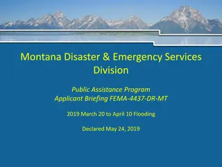 Montana Disaster & Emergency Services Division Public Assistance Program