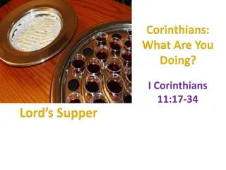 I Corinthians 11:17-34 - Selfish Division and Lord's Supper