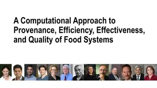Efficiency and Quality in Computational Food Systems