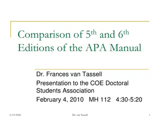 Comparison of 5th and 6th Editions of APA Manual Presentation