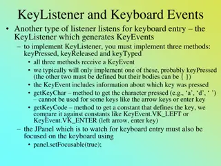 Implementing Keyboard Events for Object Movement
