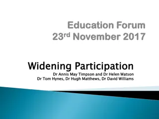 Widening Participation in Higher Education