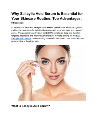 Why Salicylic Acid Serum is Essential for Your Skincare Routine Top Advantages