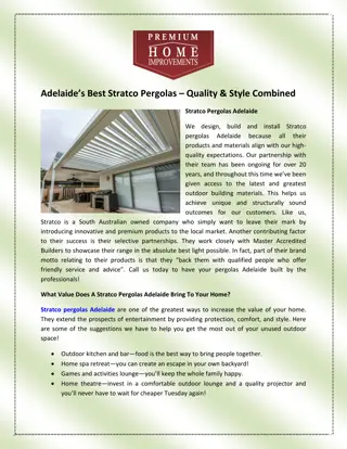 Adelaide’s Best Stratco Pergolas – Quality & Style Combined