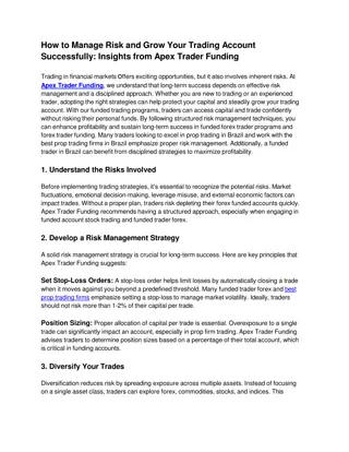 How to Manage Risk and Grow Your Trading Account Successfully