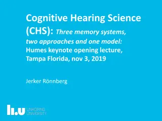 Cognitive Hearing Science: Memory Systems & Approaches