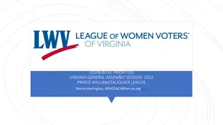 Legislative Priorities Virginia General Assembly Session 2022
