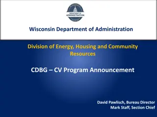Wisconsin Department of Administration CDBG-CV Program Details