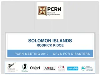 Overview of Civil Registration and Vital Statistics in Solomon Islands