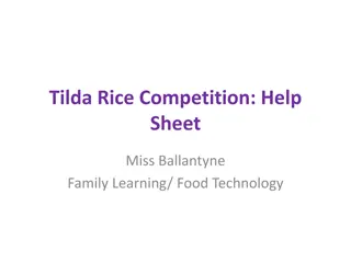 Tilda Rice Competition: Help Sheet for Miss Ballantyne Family